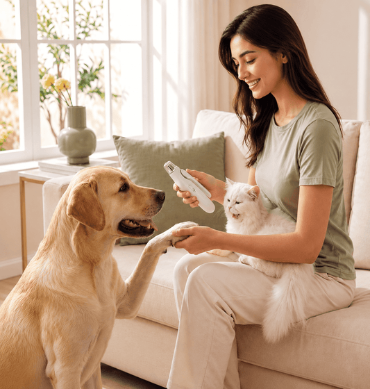 AuraMagnus 2-in-1 Electric Pet Nail Clipper & Grinder with LED Light